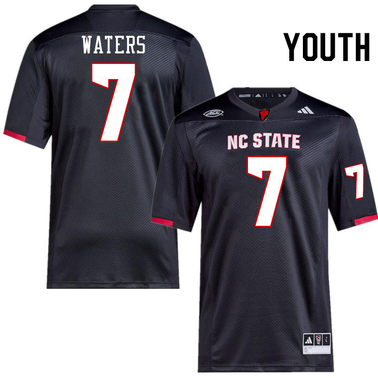 Youth #7 Jordan Waters NC State Wolfpack College Football Jerseys Stitched-Black